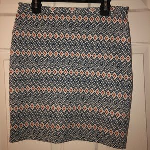 Tribal Print Pencil Skirt